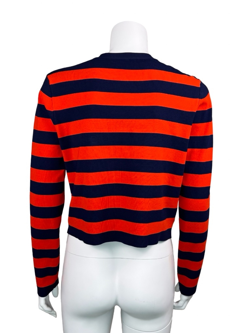 $395 Veronica Beard Broome Striped Ribbed Sweater Top – Size Medium - Picture 4 of 5